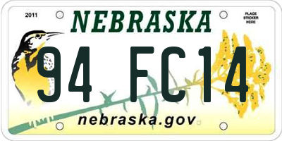 NE license plate 94FC14