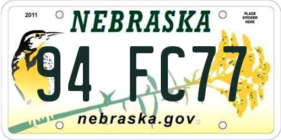 NE license plate 94FC77