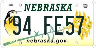 NE license plate 94FE57