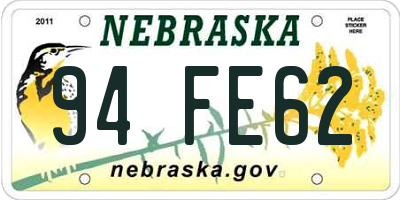 NE license plate 94FE62