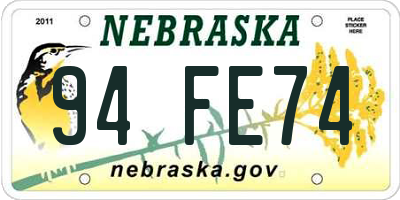 NE license plate 94FE74
