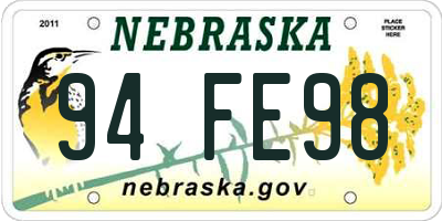 NE license plate 94FE98