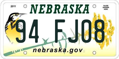 NE license plate 94FJ08
