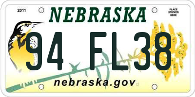 NE license plate 94FL38