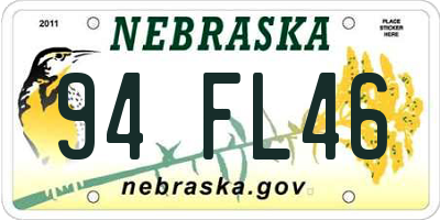 NE license plate 94FL46