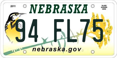 NE license plate 94FL75