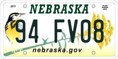 NE license plate 94FV08