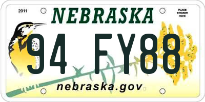 NE license plate 94FY88