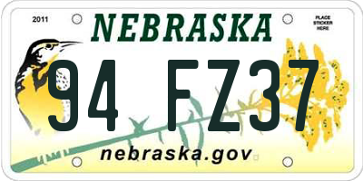 NE license plate 94FZ37
