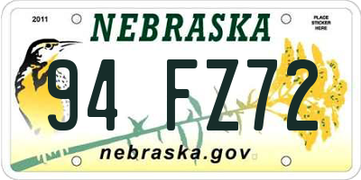 NE license plate 94FZ72