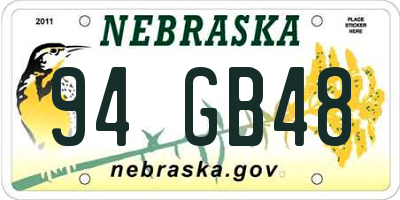 NE license plate 94GB48