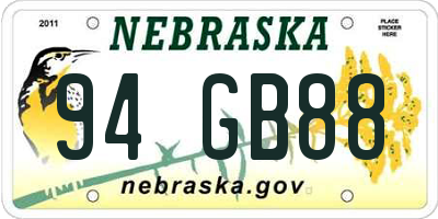 NE license plate 94GB88