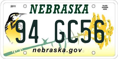 NE license plate 94GC56
