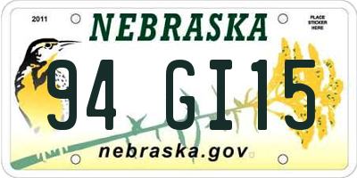 NE license plate 94GI15