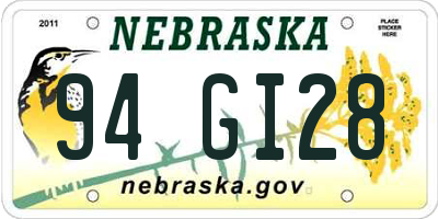 NE license plate 94GI28