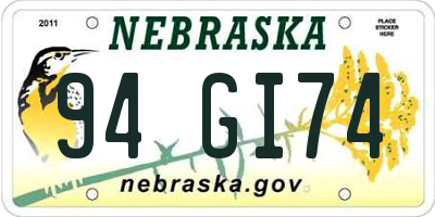 NE license plate 94GI74