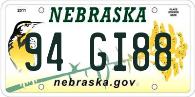NE license plate 94GI88