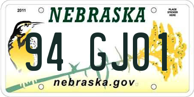 NE license plate 94GJ01