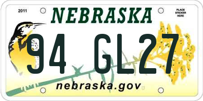 NE license plate 94GL27