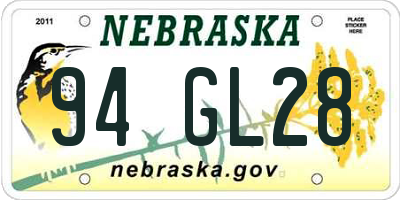NE license plate 94GL28
