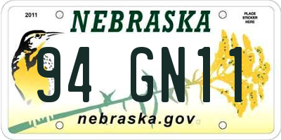 NE license plate 94GN11