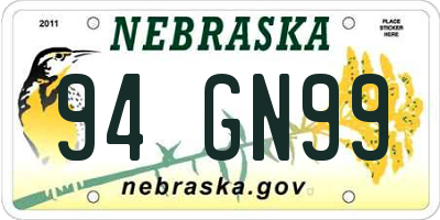 NE license plate 94GN99