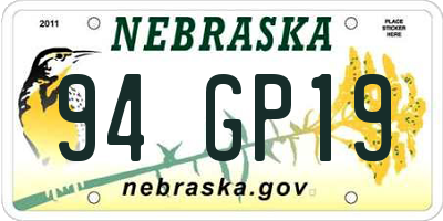 NE license plate 94GP19