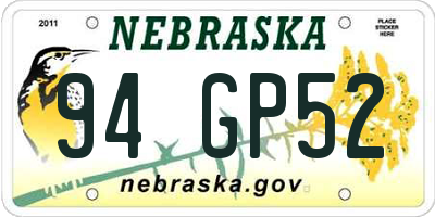 NE license plate 94GP52