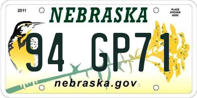 NE license plate 94GP71