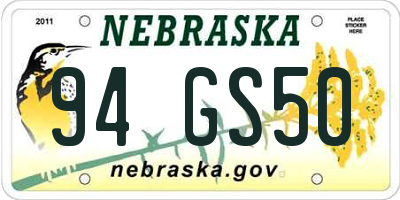 NE license plate 94GS50