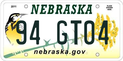 NE license plate 94GT04