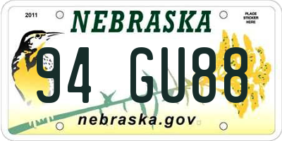 NE license plate 94GU88