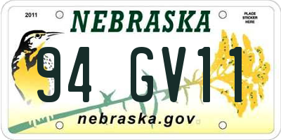 NE license plate 94GV11