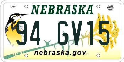 NE license plate 94GV15