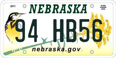 NE license plate 94HB56
