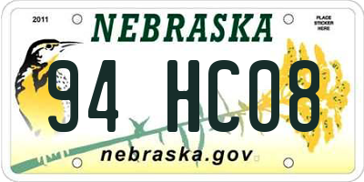 NE license plate 94HC08