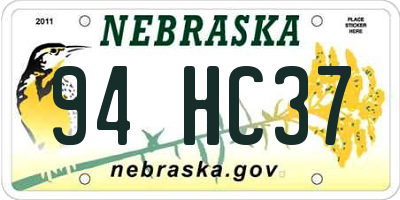 NE license plate 94HC37