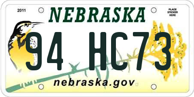NE license plate 94HC73
