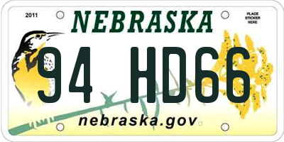 NE license plate 94HD66