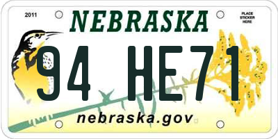 NE license plate 94HE71