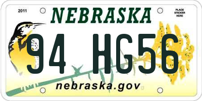 NE license plate 94HG56
