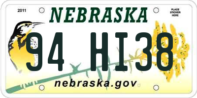 NE license plate 94HI38