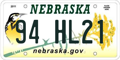 NE license plate 94HL21