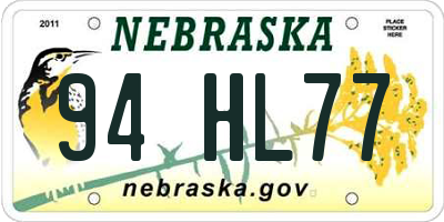 NE license plate 94HL77