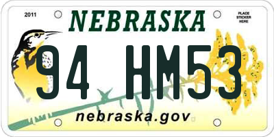 NE license plate 94HM53