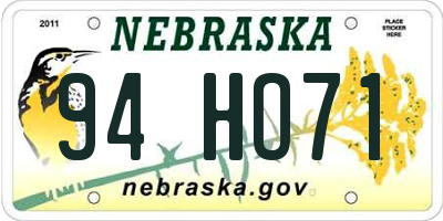 NE license plate 94HO71