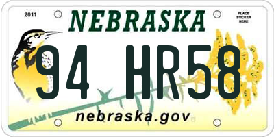NE license plate 94HR58