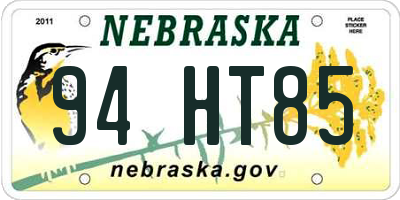 NE license plate 94HT85