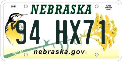 NE license plate 94HX71