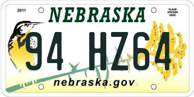NE license plate 94HZ64